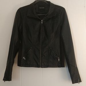 Faux Leather Bomber Jacket